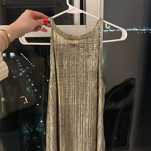 Anthropologies gold halter top in size M